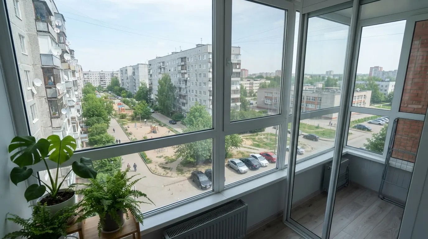 Двери на веранду, террасу и балкон — крупный план конструкции
