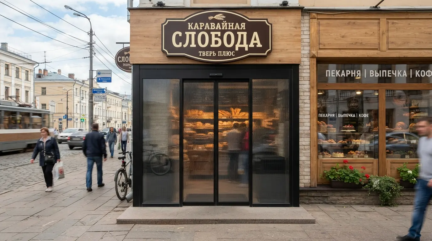 Алюминиевая или стеклянная входная группа: что выбрать для магазина — фото с объекта
